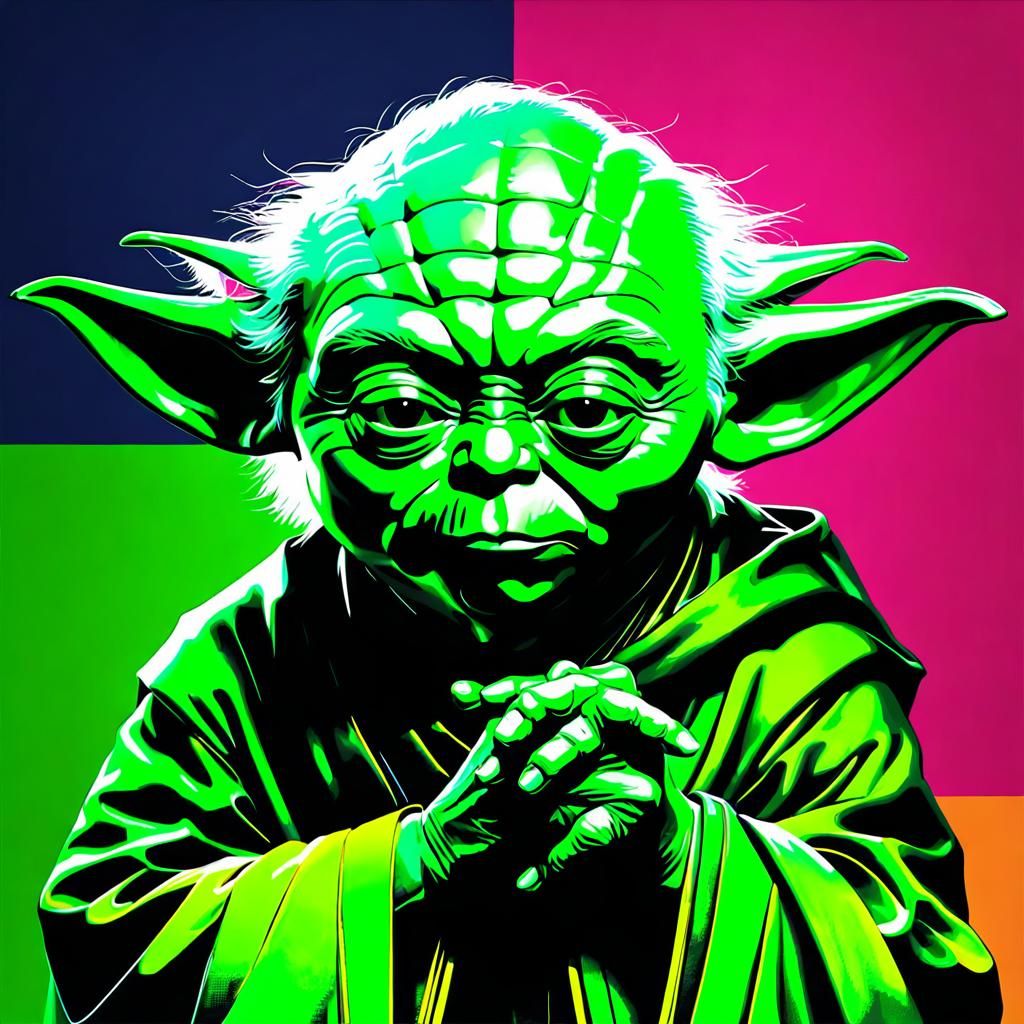 Pop Art Yoda in Warhol Style