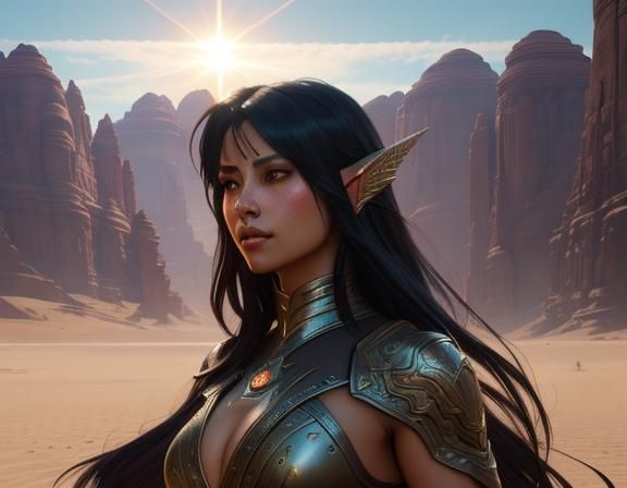 Desert Naga Lamia: Hyperdetailed Concept Art