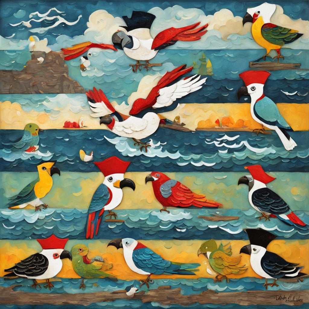 Turbulent Seascape in Fervent Colors