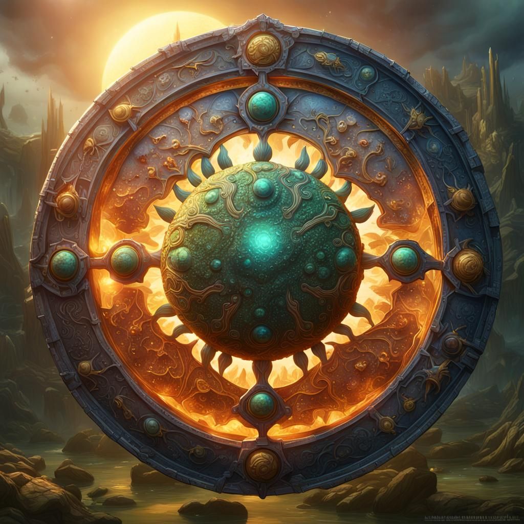 Catalase-Positive Bacteria with Magical Shield: Fantasy Art