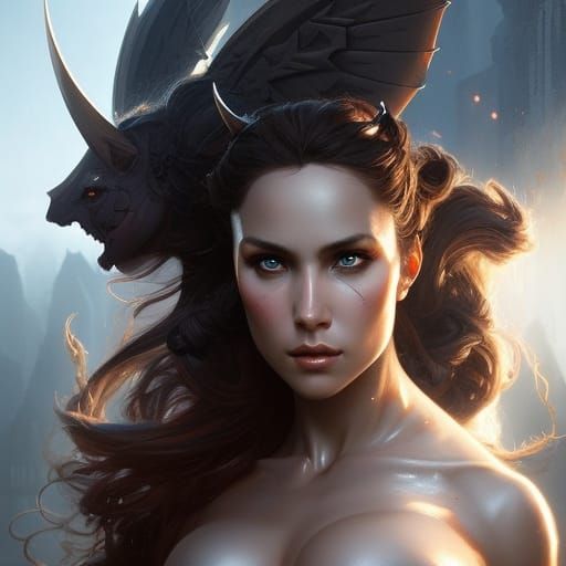 Dark Fantasy Centaur Warrior Portrait in 8K