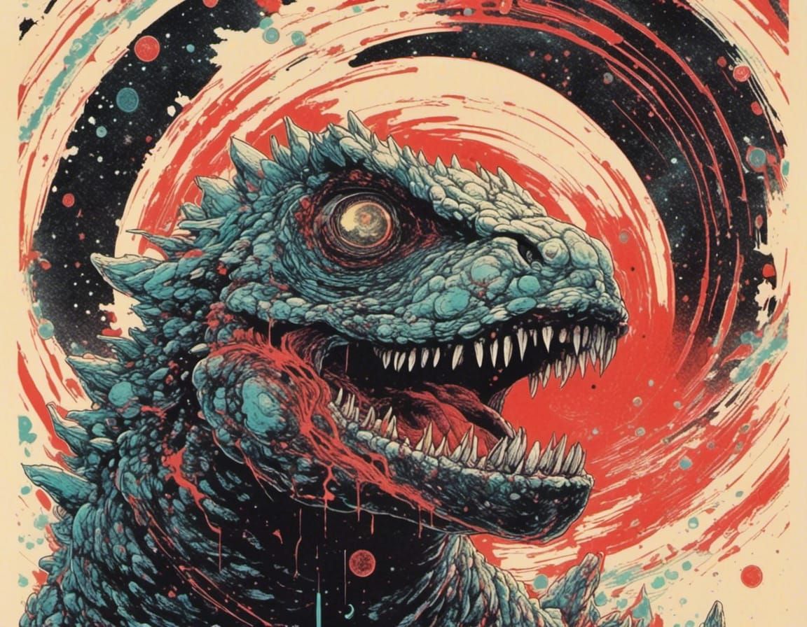 Godzilla Lobotomy: A 1960s Horror Movie Poster