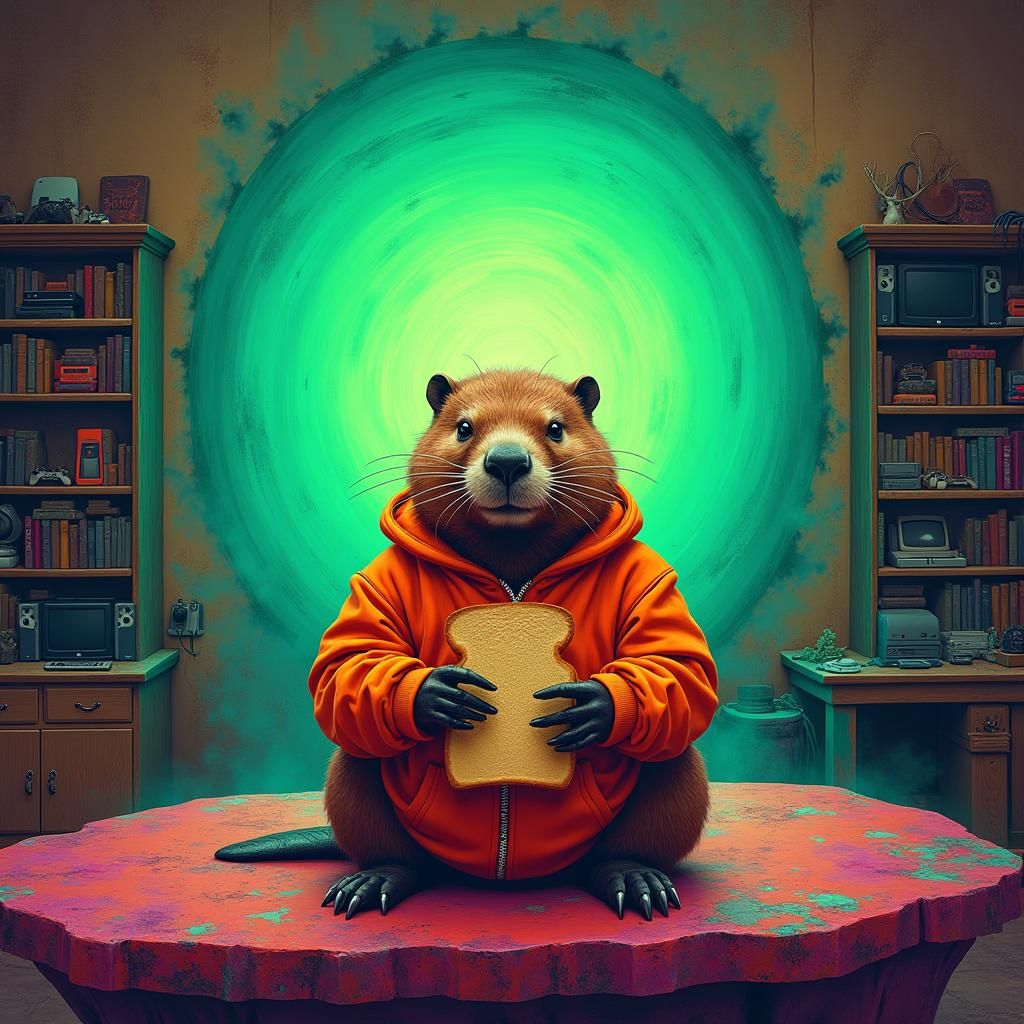 Beaver in Hoodie with Dimensional Portal