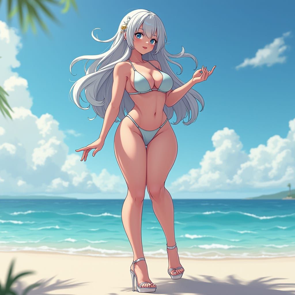 Confident Silver-Haired Siren Showcases Exquisite Feet in Sa...