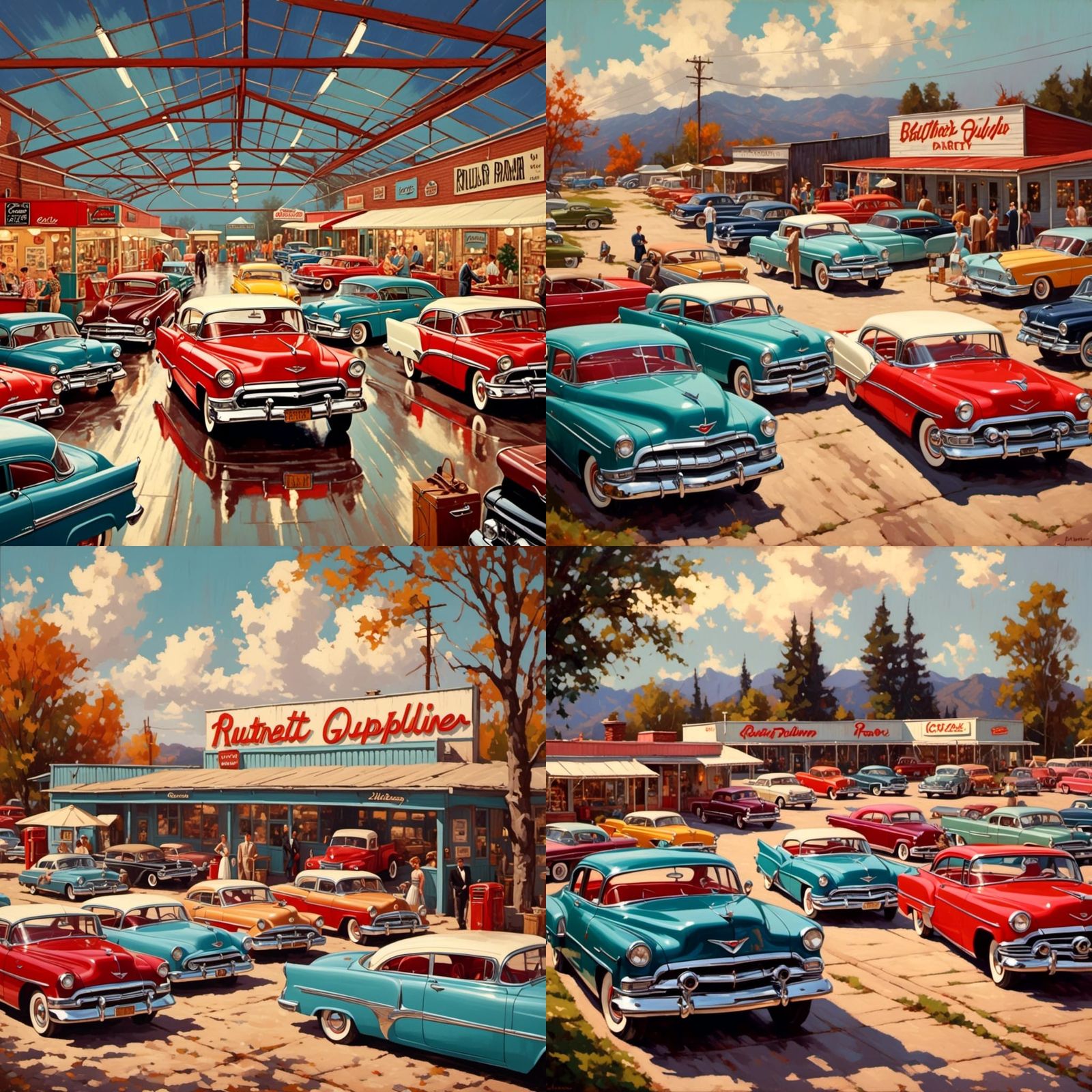 1950s Car Park at Rural Store