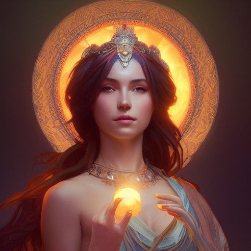 Goddess of Light Portrait in Hyperdetailed Style