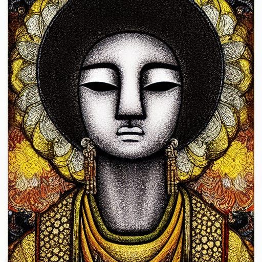 Emotional Character Portrait in Detailed Zen Style