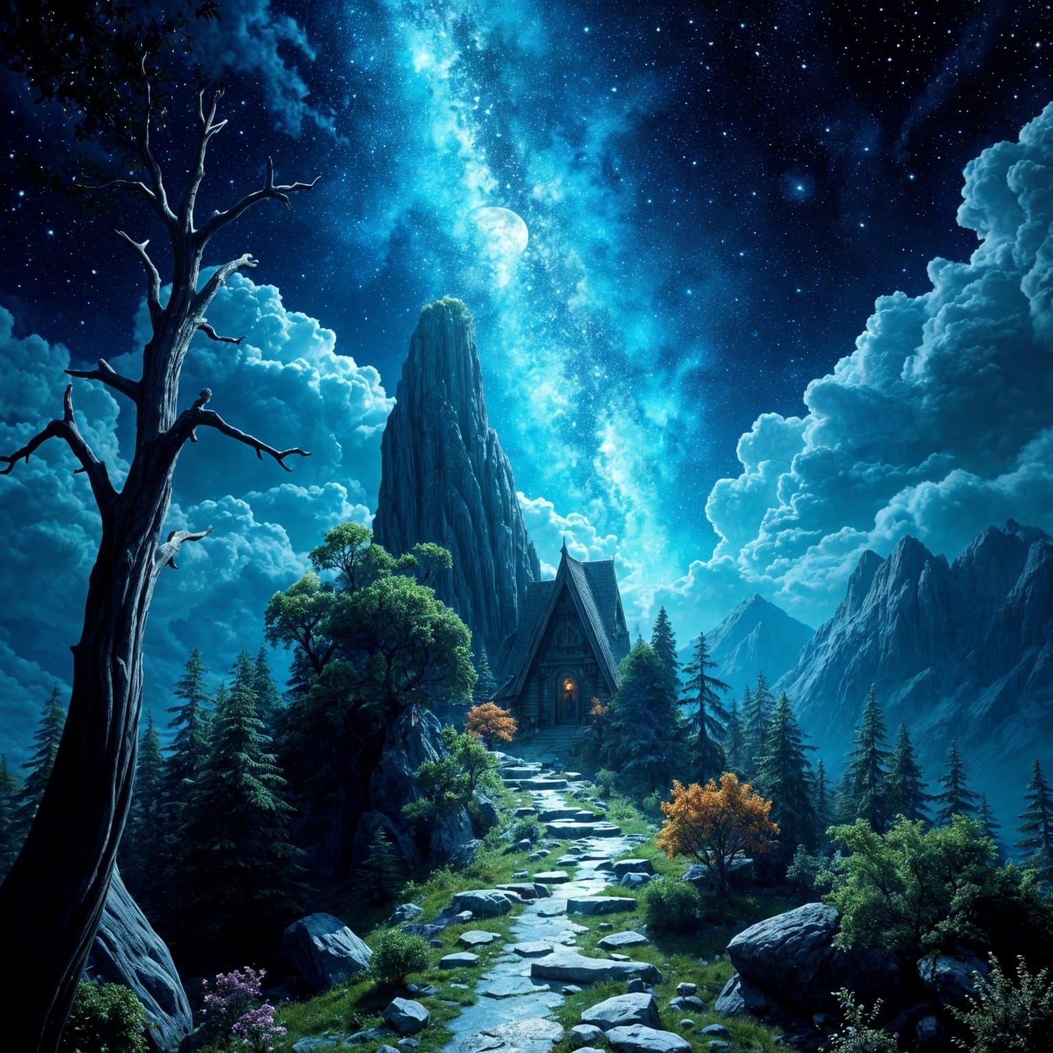 Hyperrealistic Fairies and Elves Under Moonlight