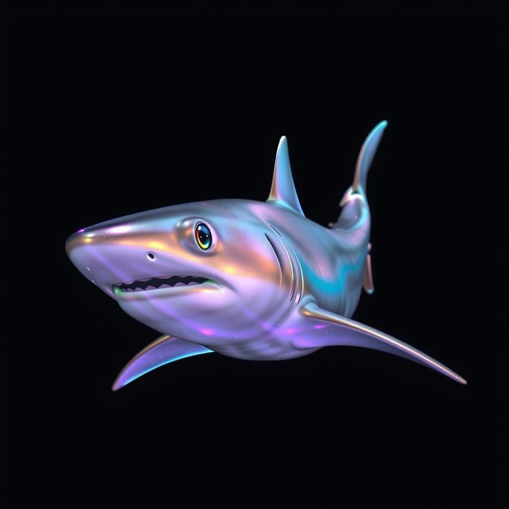 Iridescent Blue Shark in Sparkling Sunlight