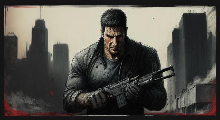 Punisher Comic-Style Action Thriller Poster
