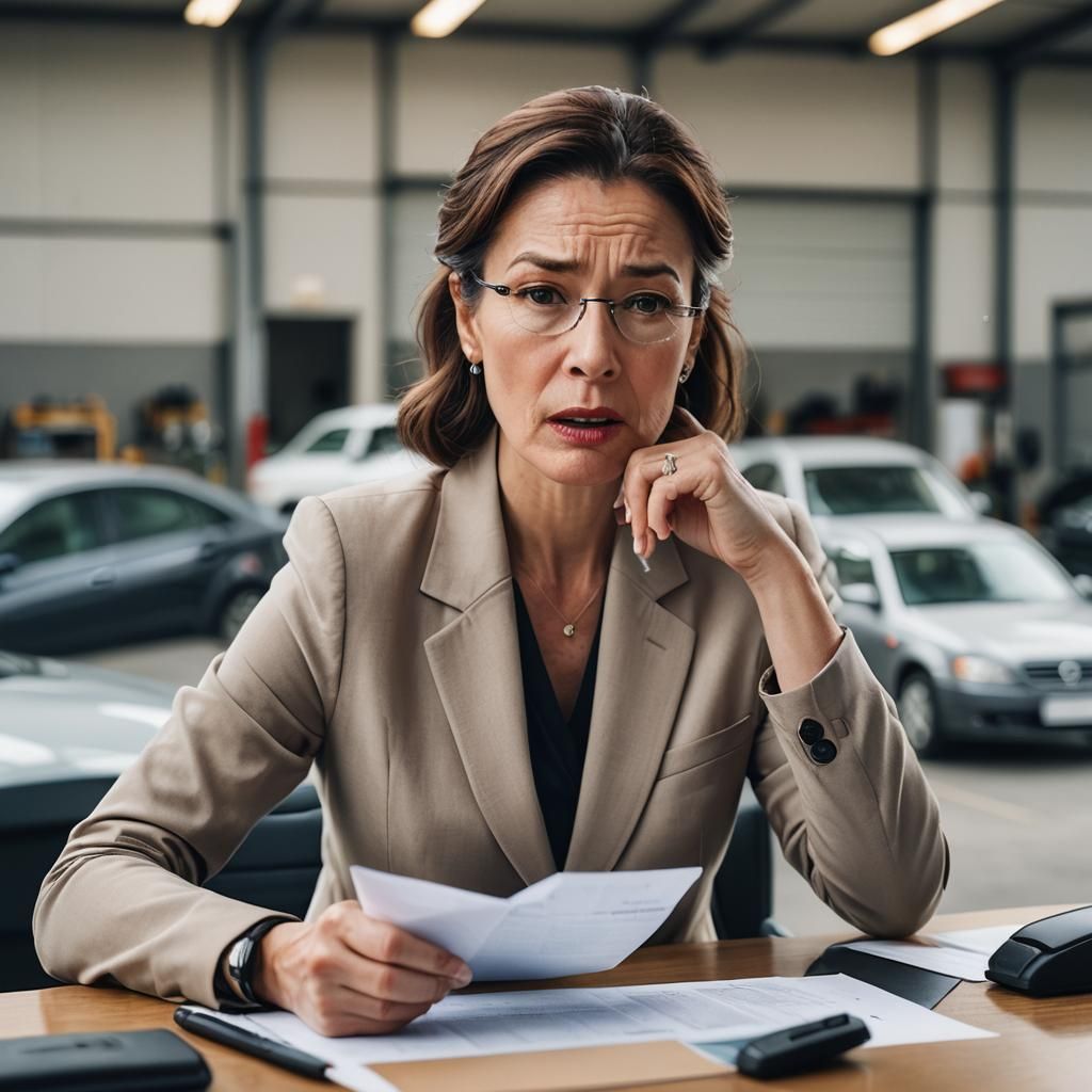 Woman with Wiper Blade in Auto Service Garage