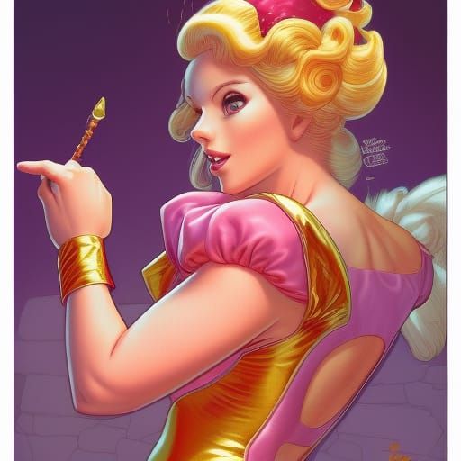 Princess Peach in Comic Book Art Style