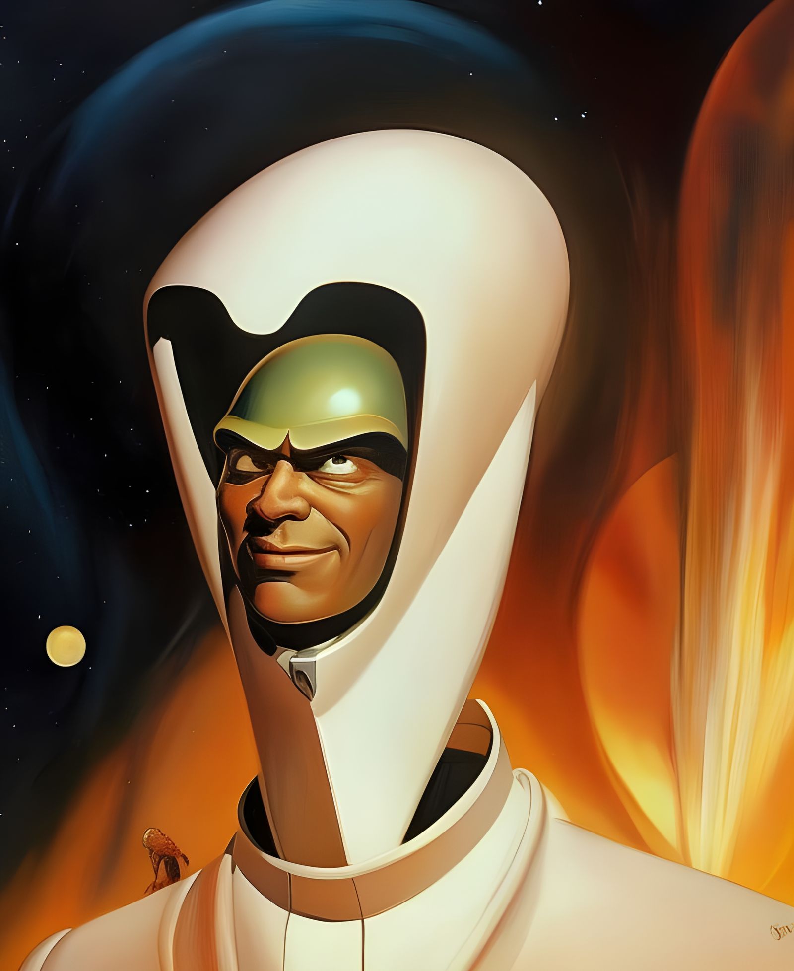 Cartoon Aliens in Retro-Futuristic Sci-Fi Style