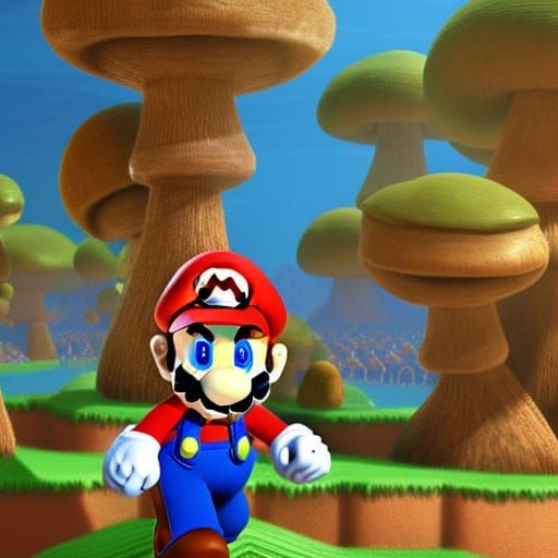 Mario in the Mushroom Kingdom: 3D Cinematic Render