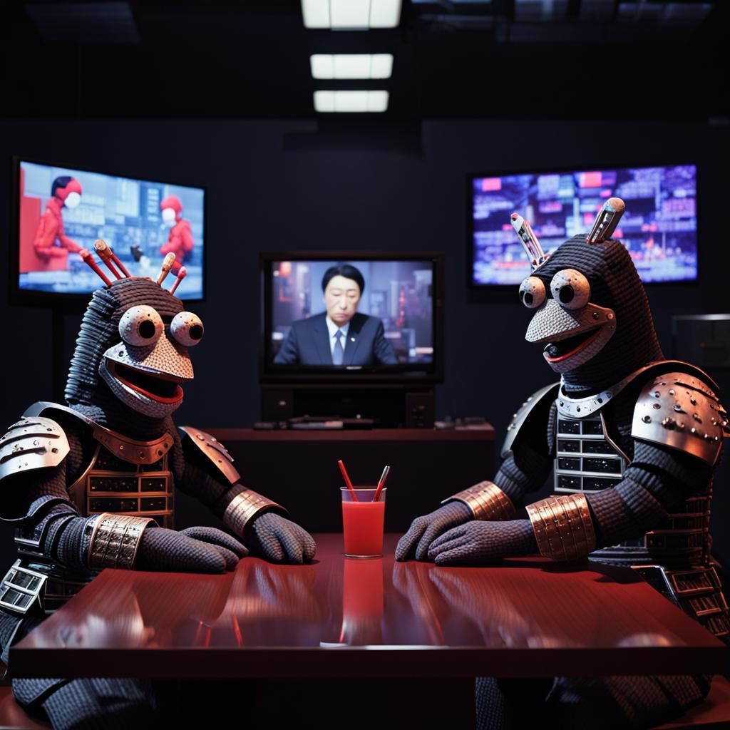 Ronin Sock Puppets Anchor Japanese News: Digital Art