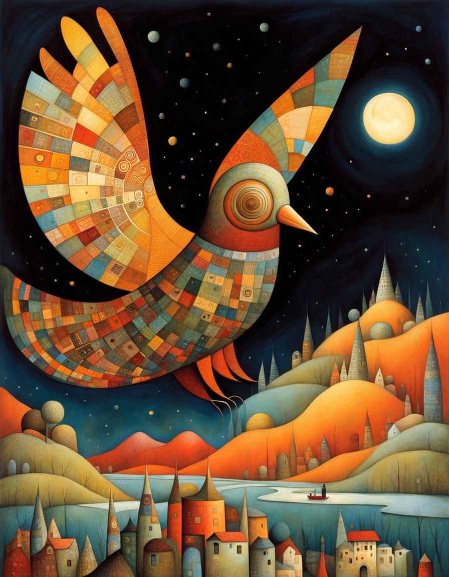 Whimsical Dreamscape Inspired by Master Artists