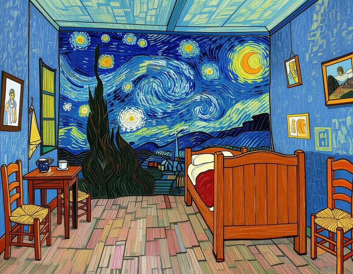 Starry Sky From Bedroom: Hyperrealistic Perspective