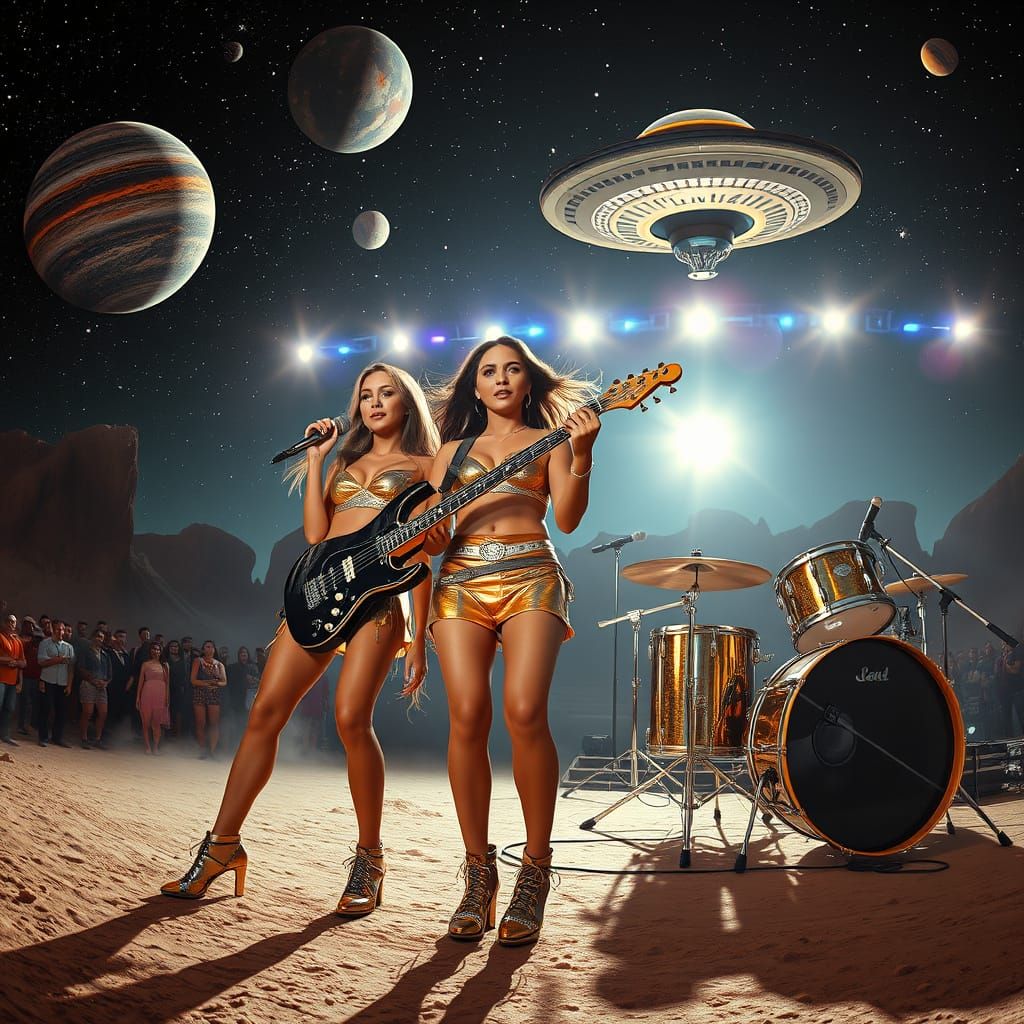 Cyberpunk Trio Performs Concert on Alien Planet