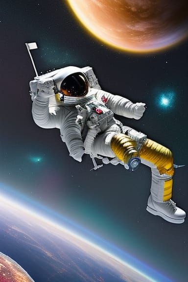 Astronaut Floats Through Space in Ultra Realistic Detail