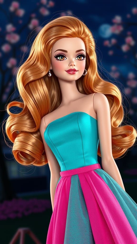 Dramatic Springtime Barbie in Hyperrealism Style