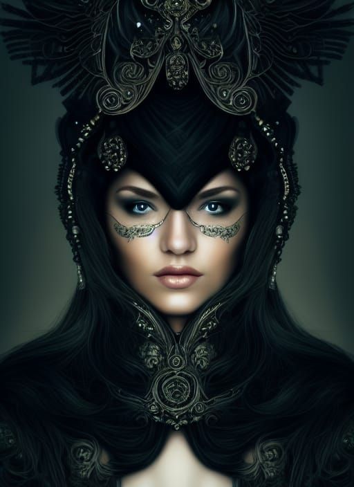 Armored Woman Portrait in Ethereal Digital Art Style