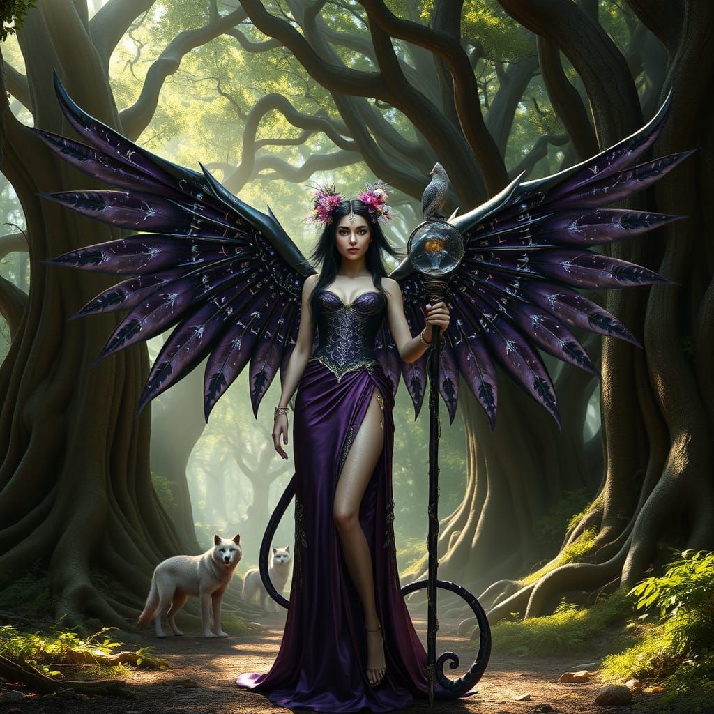 Lilith in an Ancient Forest, 3D Render