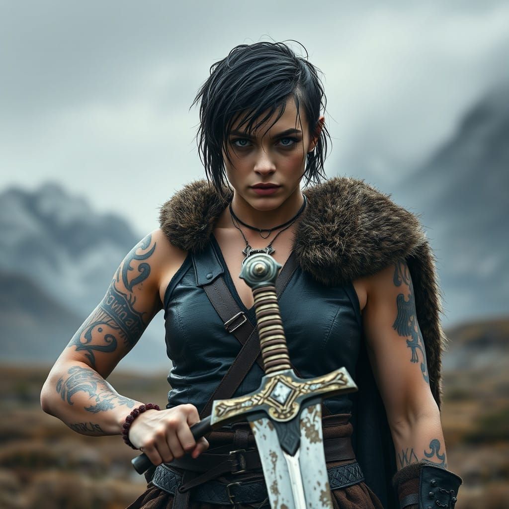 Viking Warrior Goddess in Cinematic Realism