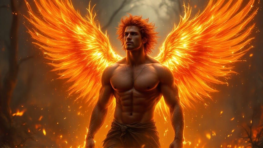 Flaming Wings of Passion Amidst a Blazing Forest Fire