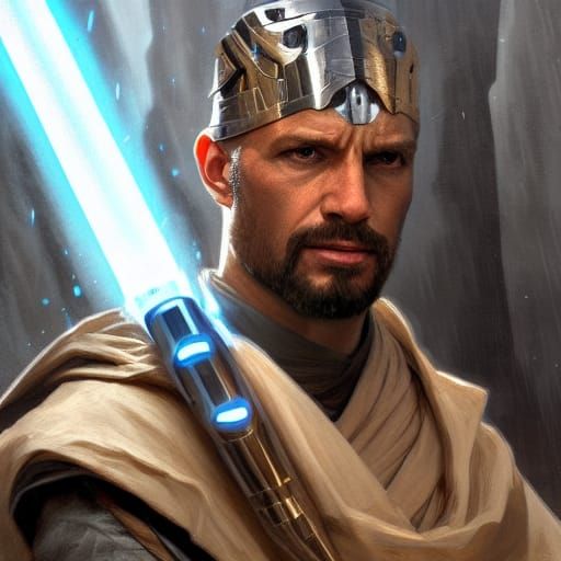 Jedi Knight Portrait in Hyperdetailed Style