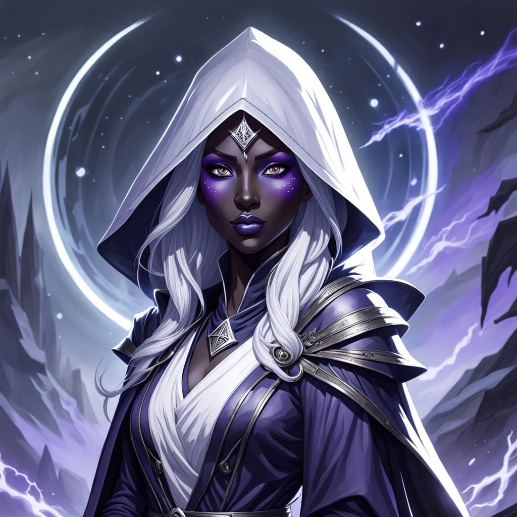 Drow Female Ethereal Oracle Portrait