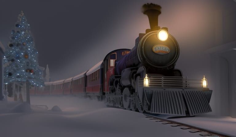 Hyperdetailed Polar Express Train Concept Art