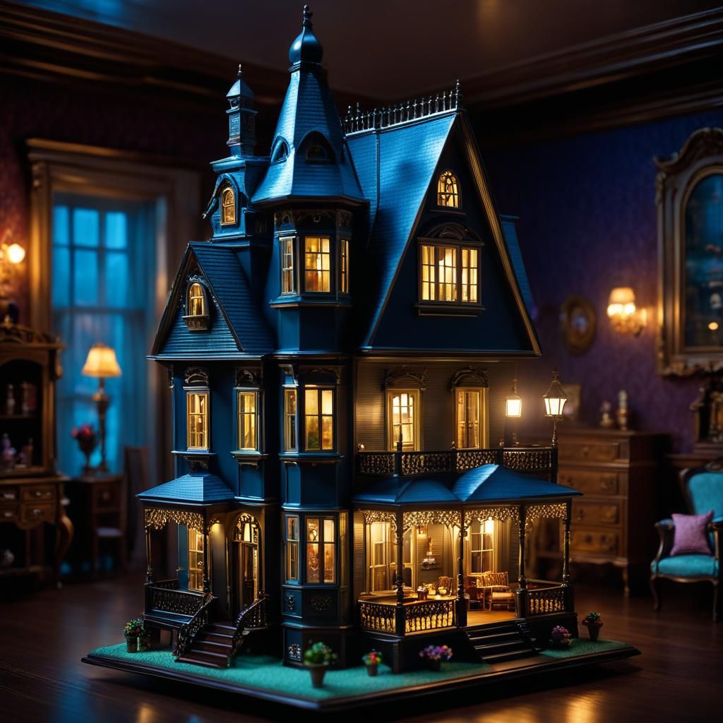 Victorian Dollhouse Dreamscape in High Resolution