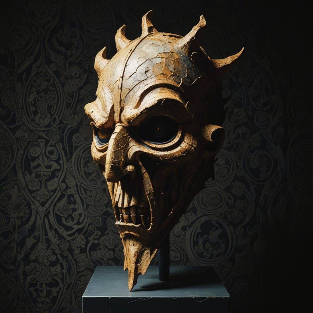 Dark Surrealist Steel Sculpture with Voodoo Elements