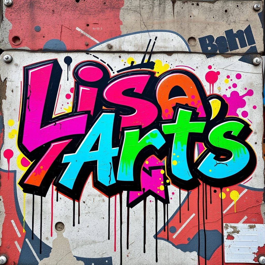 Graffiti Street Sign in Neon Colors