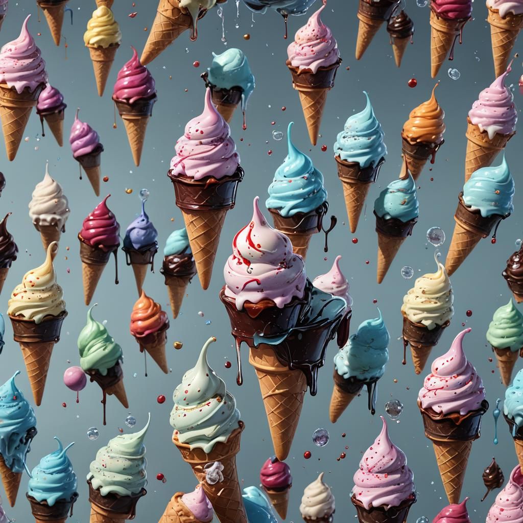 Glass Ice Cream: Detailed Matte Painting