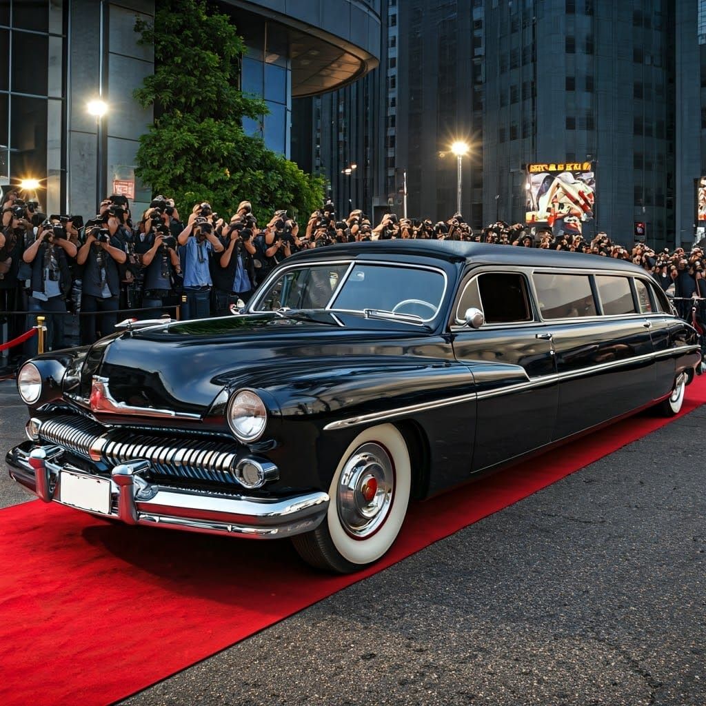 Luxury 1950 Mercury Eight Limousine at Premiere