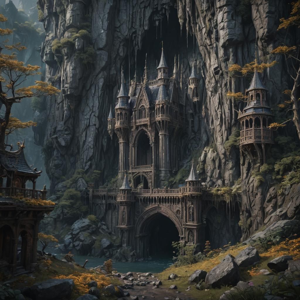 Fantastical Grimdark Matte Painting in Deep Color