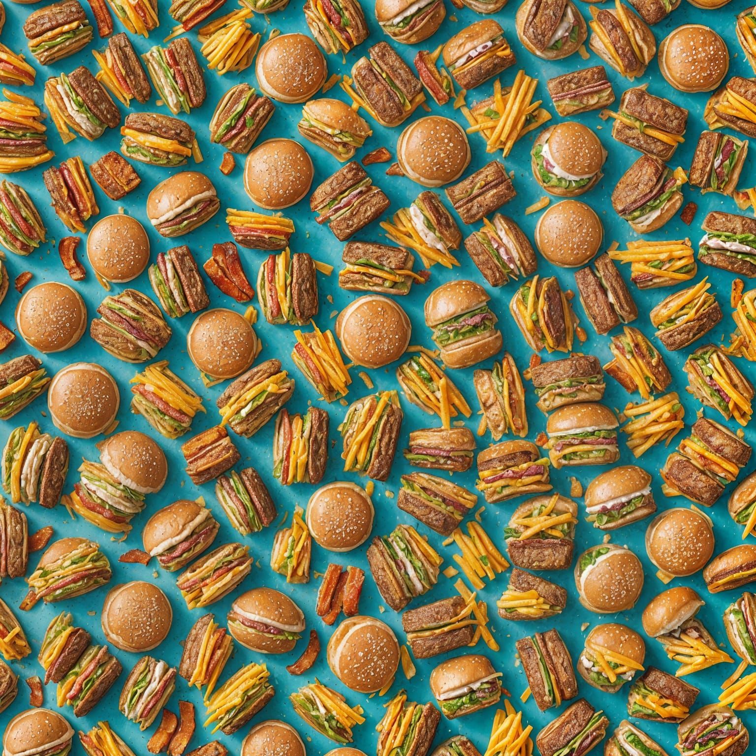 Delicious Double Hamburger with Loaded Fries