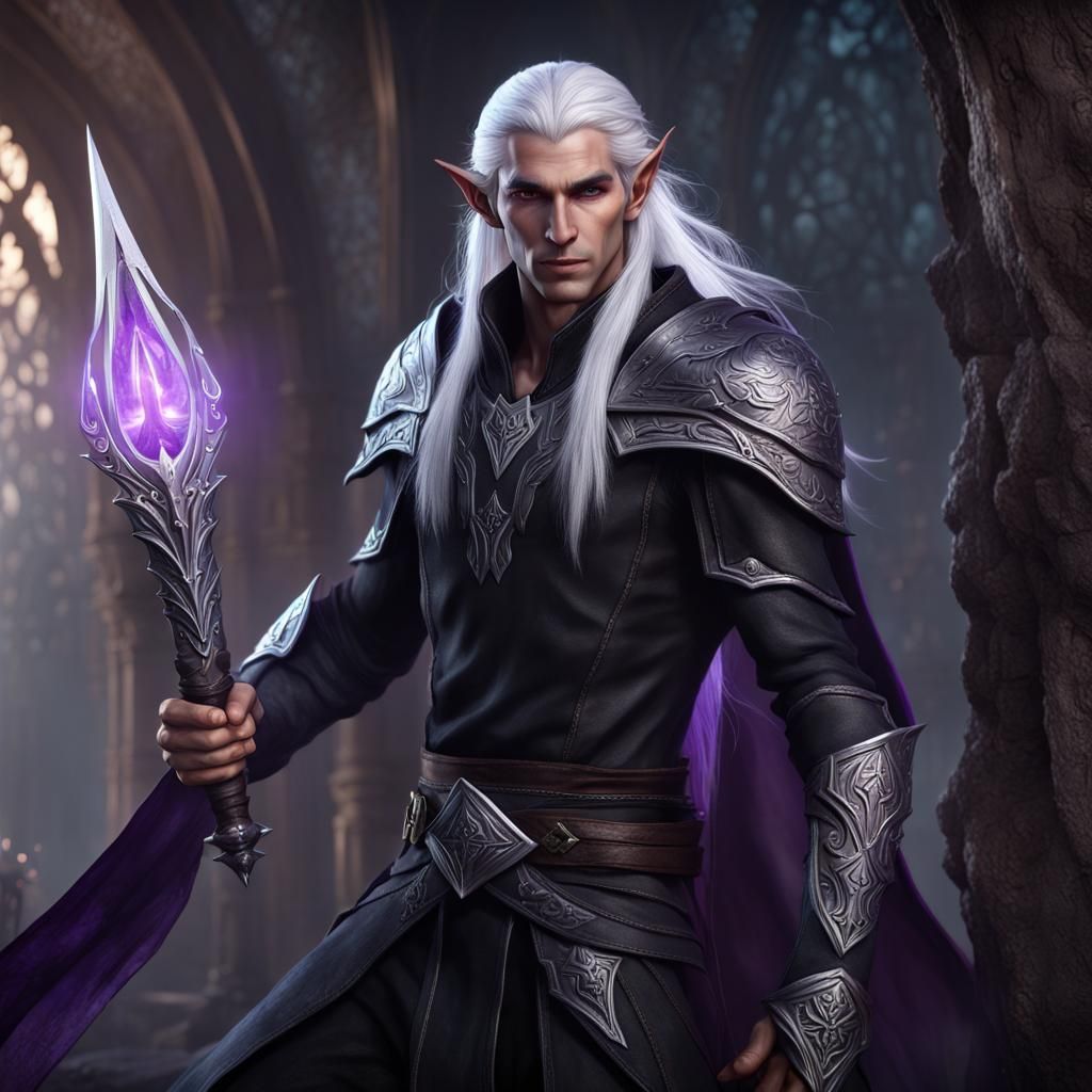 Eladrin Elf Rogue with Energy Daggers