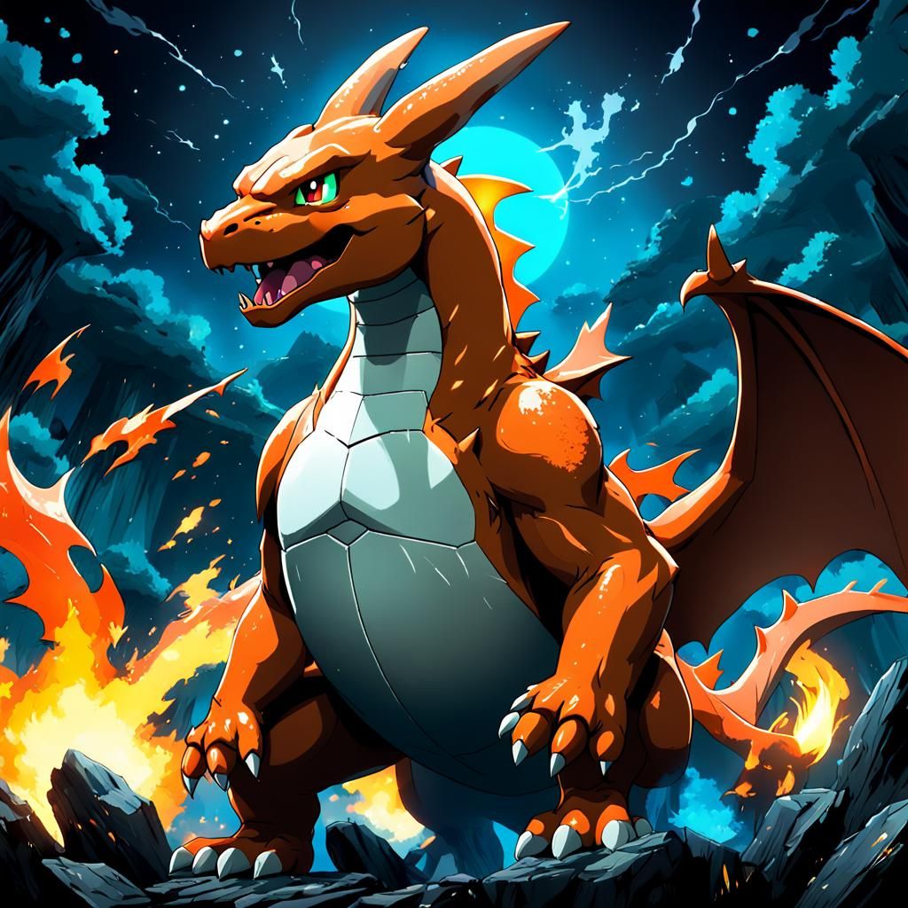 Charizard in Studio Ghibli Anime Style