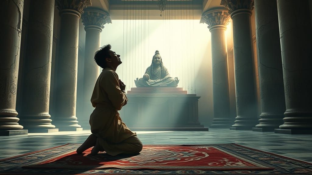 Devotee and Guru: A Symbolic Digital Masterpiece