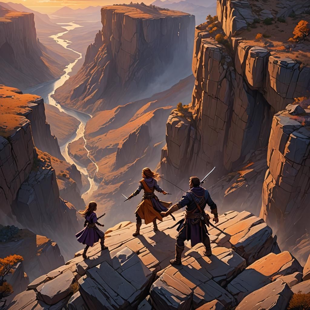 Father and Daughter Duel: Epic Fantasy Art