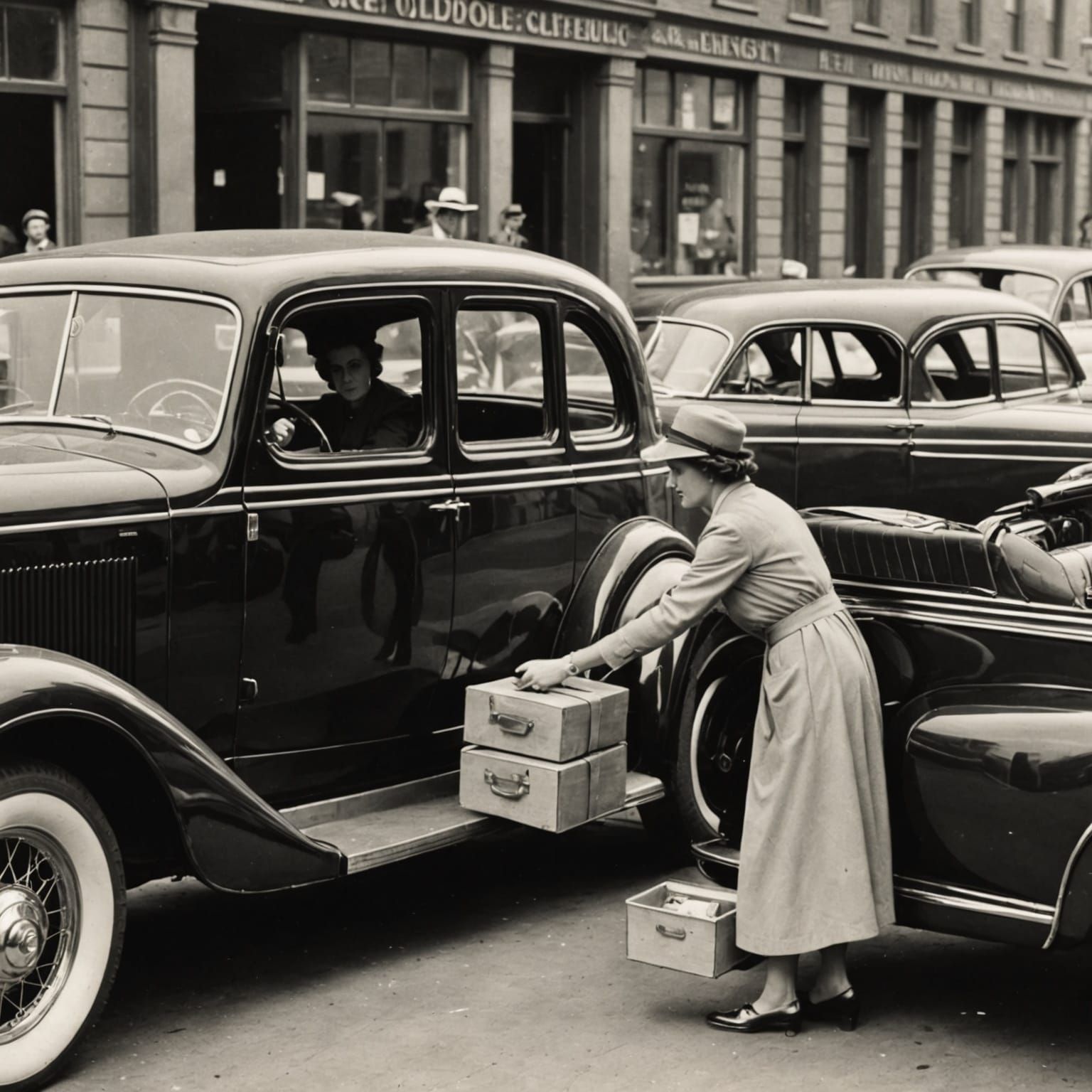Vintage Bootlegger's Load in a Classic Automobile