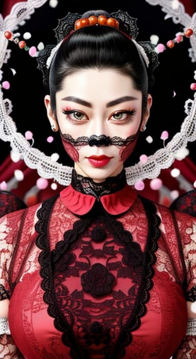 Lady in Gelatin Lace Dress, Abramovic Style