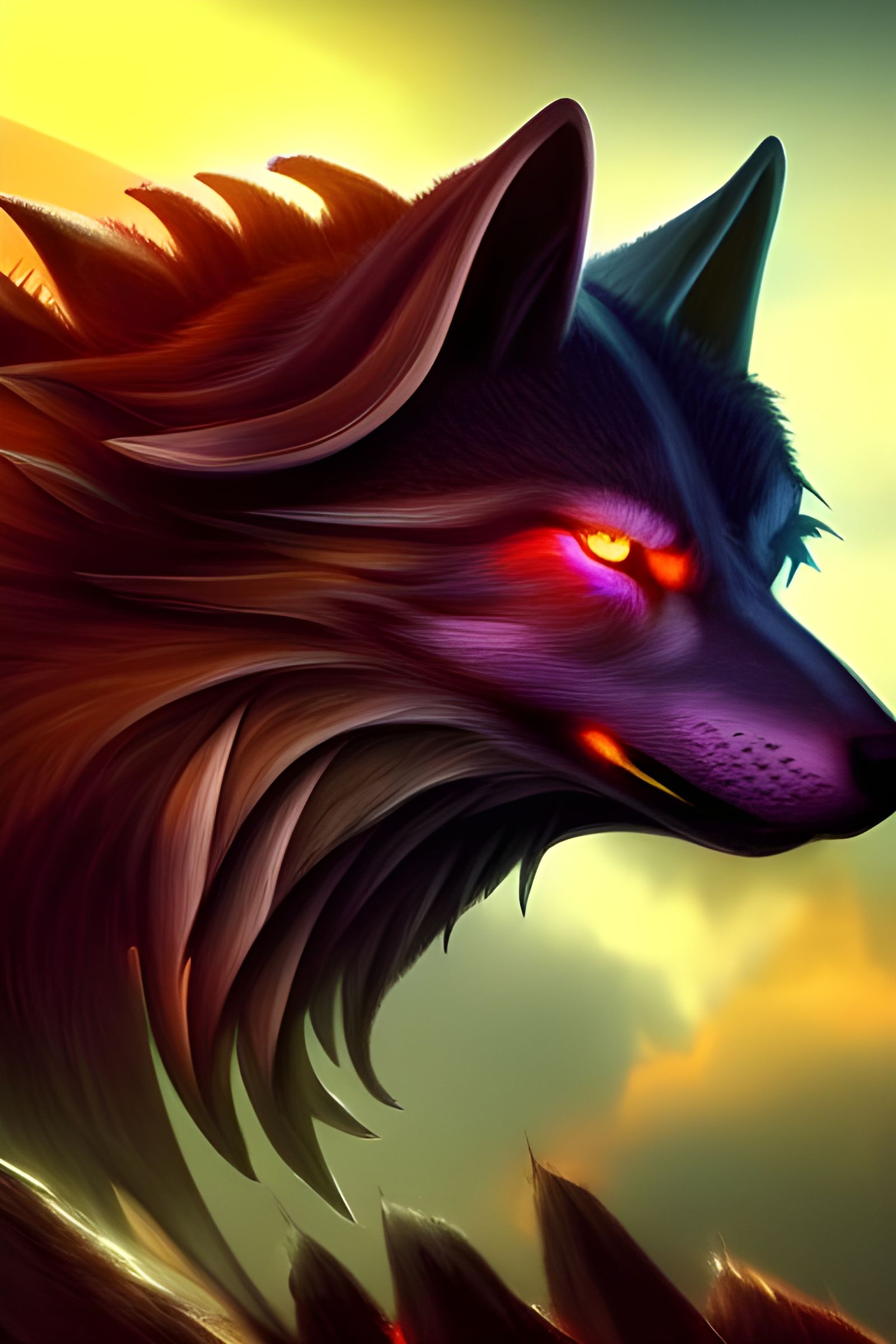 Fenris Wolf from Norse Mythology in Digital Art