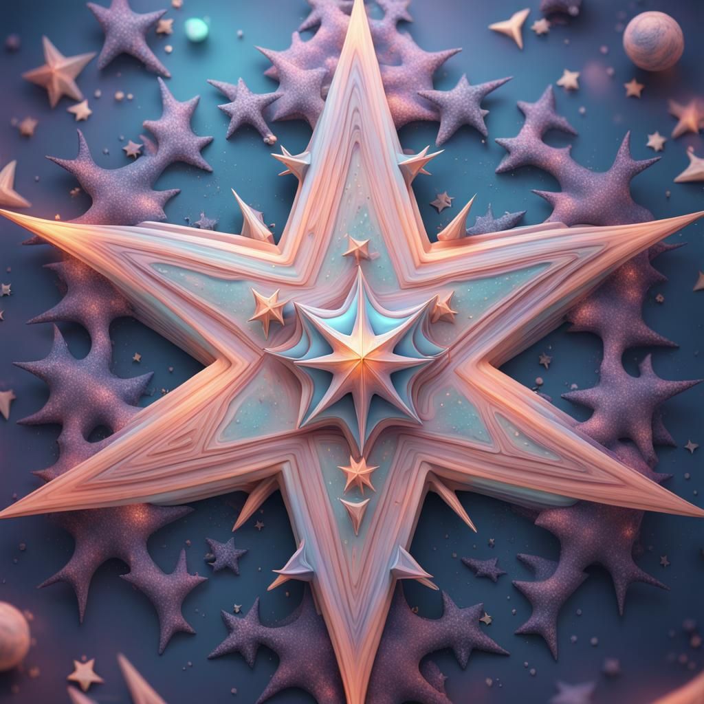 Pastel Witch Star Pattern in Detailed Matte Painting