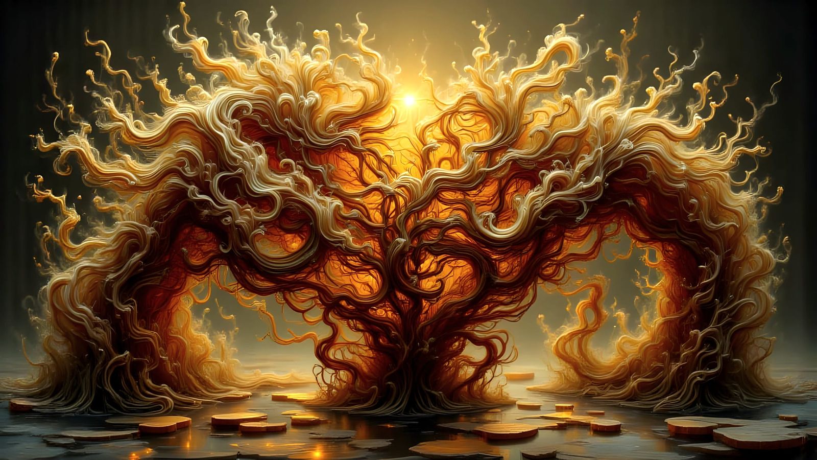 Golden Solar Flares with Bold Black Lines