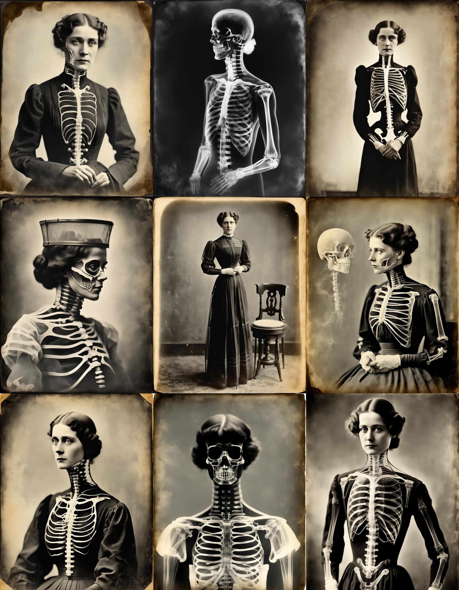 Vintage X-Ray Photograph of a Woman, 8K