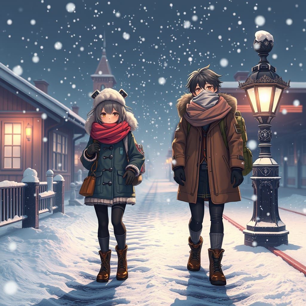 Anime-Inspired Winter Wonderland in 8K Resolution