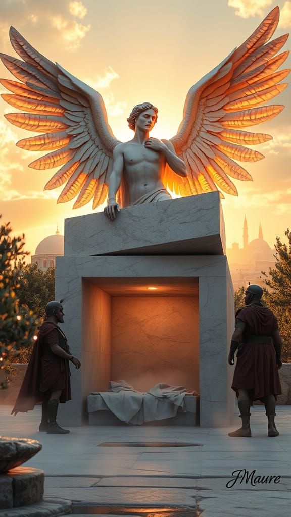 Majestic Resurrection Scene at Sunrise